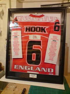 Hook England Ice hockey shirt framing.