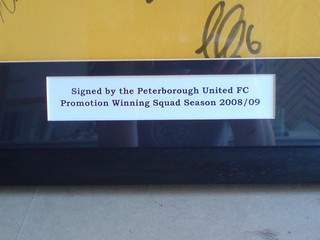 Peterborough United Football goal keeper Signed shirt framing.
