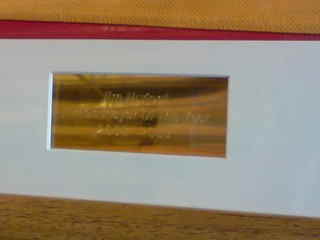 Peterborough Lions RUFC shirt framing with Brass plate engraving.